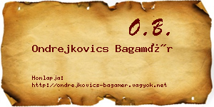 Ondrejkovics Bagamér névjegykártya